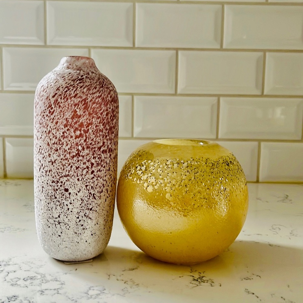 Anthropologie set of two glass decorative vases - Picture 4 of 15